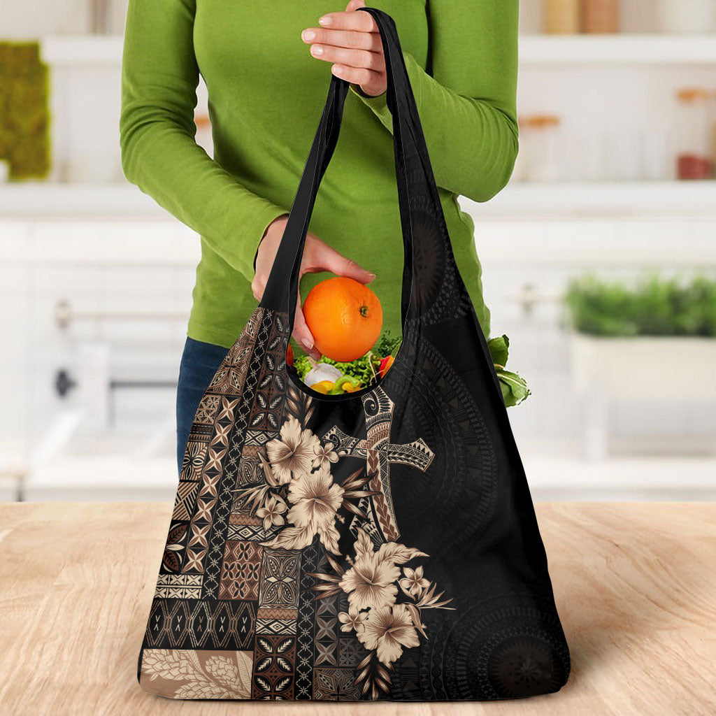 Samoa AIGA Mamanu Siapo Malu Motifs Grocery Bag Black Ver