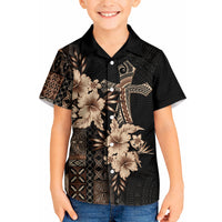 Samoa AIGA Mamanu Siapo Malu Motifs Kid Hawaiian Shirt Black Ver