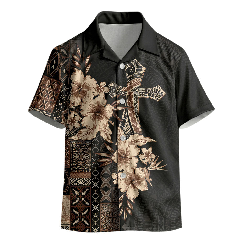 Samoa AIGA Mamanu Siapo Malu Motifs Kid Hawaiian Shirt Black Ver