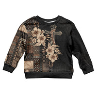 Samoa AIGA Mamanu Siapo Malu Motifs Kid Ugly Christmas Sweater Black Ver