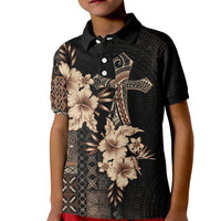 Samoa AIGA Mamanu Siapo Malu Motifs Kid Polo Shirt Black Ver
