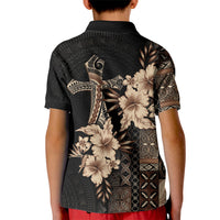 Samoa AIGA Mamanu Siapo Malu Motifs Kid Polo Shirt Black Ver