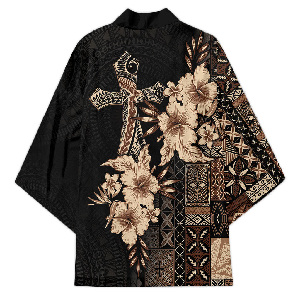 Samoa AIGA Mamanu Siapo Malu Motifs Kimono Black Ver