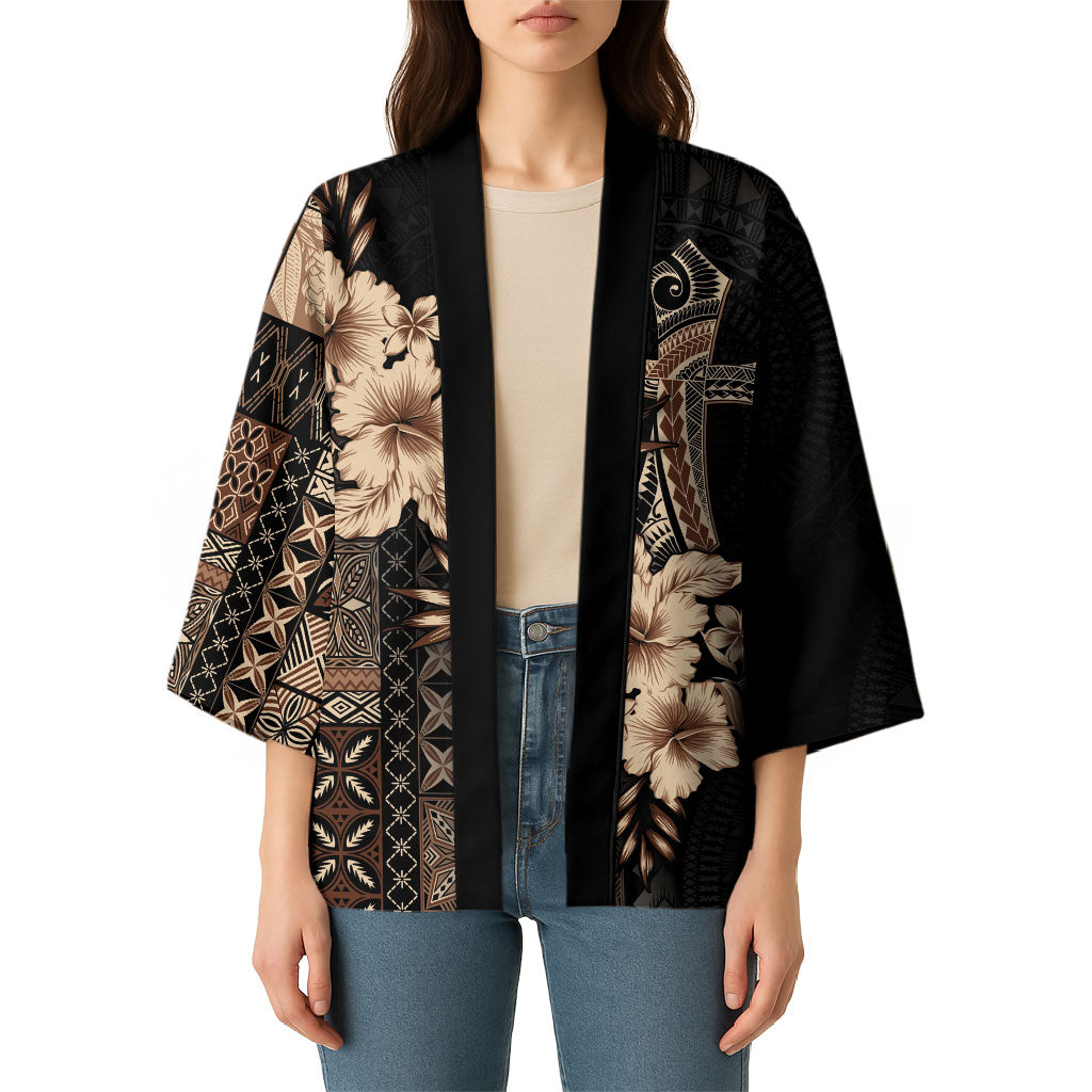 Samoa AIGA Mamanu Siapo Malu Motifs Kimono Black Ver