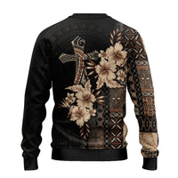 Samoa AIGA Mamanu Siapo Malu Motifs Ugly Christmas Sweater Black Ver