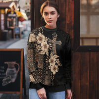 Samoa AIGA Mamanu Siapo Malu Motifs Ugly Christmas Sweater Black Ver