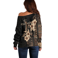 Samoa AIGA Mamanu Siapo Malu Motifs Off Shoulder Sweater Black Ver