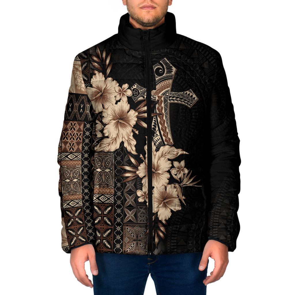 Samoa AIGA Mamanu Siapo Malu Motifs Padded Jacket Black Ver LT7 Men Black - Polynesian Pride