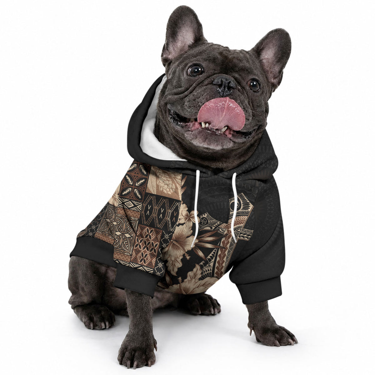 Samoa AIGA Mamanu Siapo Malu Motifs Pet Hoodie Black Ver