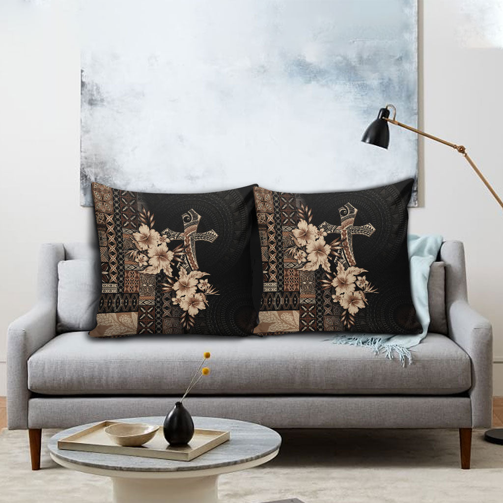 Samoa AIGA Mamanu Siapo Malu Motifs Pillow Cover Black Ver