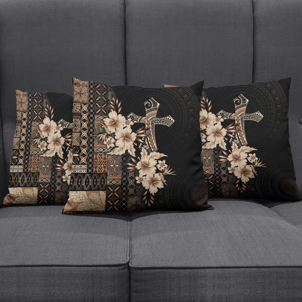 Samoa AIGA Mamanu Siapo Malu Motifs Pillow Cover Black Ver