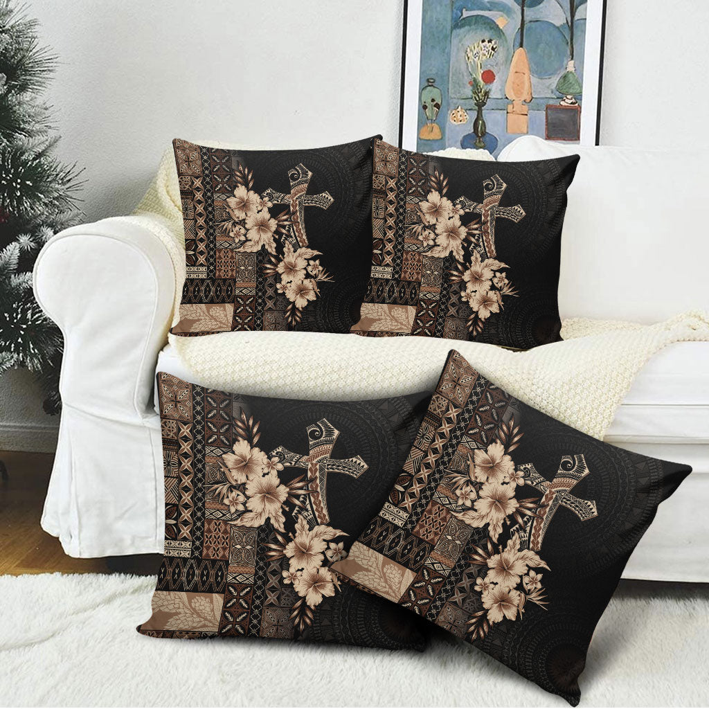 Samoa AIGA Mamanu Siapo Malu Motifs Pillow Cover Black Ver