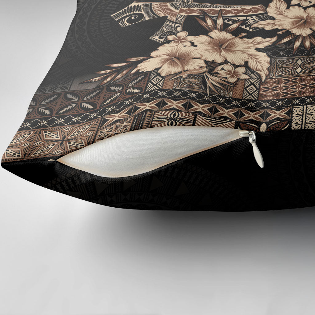Samoa AIGA Mamanu Siapo Malu Motifs Pillow Cover Black Ver