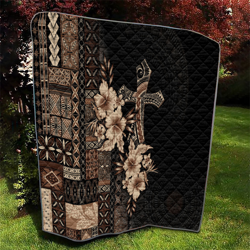 Samoa AIGA Mamanu Siapo Malu Motifs Quilt Black Ver