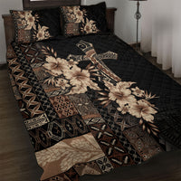 Samoa AIGA Mamanu Siapo Malu Motifs Quilt Bed Set Black Ver