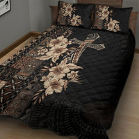 Samoa AIGA Mamanu Siapo Malu Motifs Quilt Bed Set Black Ver