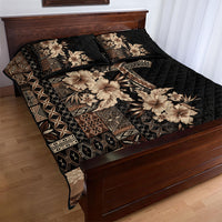 Samoa AIGA Mamanu Siapo Malu Motifs Quilt Bed Set Black Ver