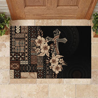 Samoa AIGA Mamanu Siapo Malu Motifs Rubber Doormat Black Ver