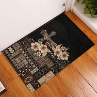 Samoa AIGA Mamanu Siapo Malu Motifs Rubber Doormat Black Ver