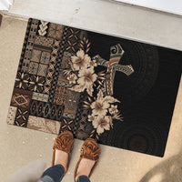 Samoa AIGA Mamanu Siapo Malu Motifs Rubber Doormat Black Ver