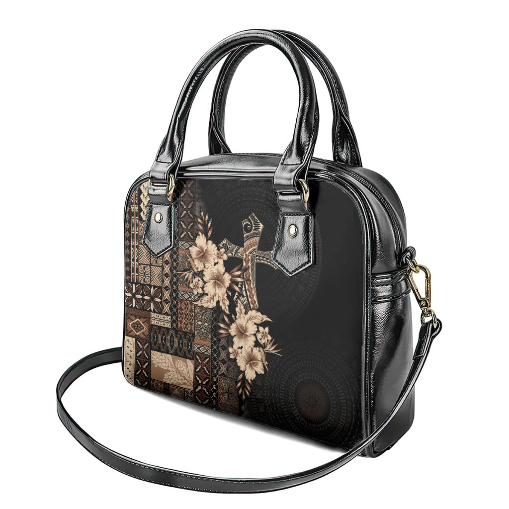 Samoa AIGA Mamanu Siapo Malu Motifs Shoulder Handbag Black Ver