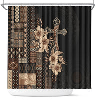 Samoa AIGA Mamanu Siapo Malu Motifs Shower Curtain Black Ver
