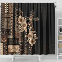 Samoa AIGA Mamanu Siapo Malu Motifs Shower Curtain Black Ver