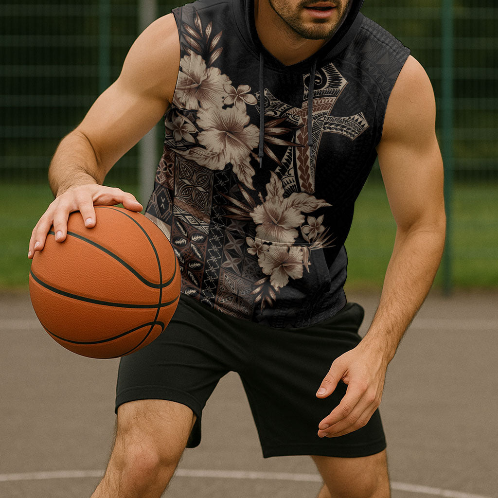 Samoa AIGA Mamanu Siapo Malu Motifs Sleeveless Hoodie Black Ver