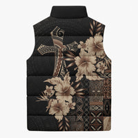 Samoa AIGA Mamanu Siapo Malu Motifs Sleeveless Puffer Jacket Black Ver