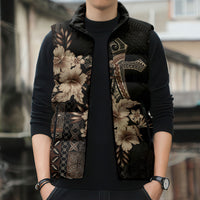 Samoa AIGA Mamanu Siapo Malu Motifs Sleeveless Puffer Jacket Black Ver