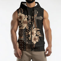 Samoa AIGA Mamanu Siapo Malu Motifs Sleeveless Zip Hoodie Black Ver