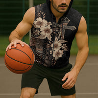 Samoa AIGA Mamanu Siapo Malu Motifs Sleeveless Zip Hoodie Black Ver