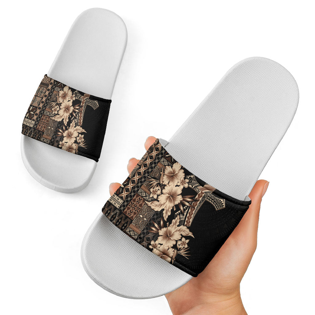 Samoa AIGA Mamanu Siapo Malu Motifs Slide Sandals Black Ver