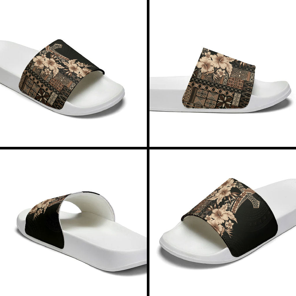 Samoa AIGA Mamanu Siapo Malu Motifs Slide Sandals Black Ver