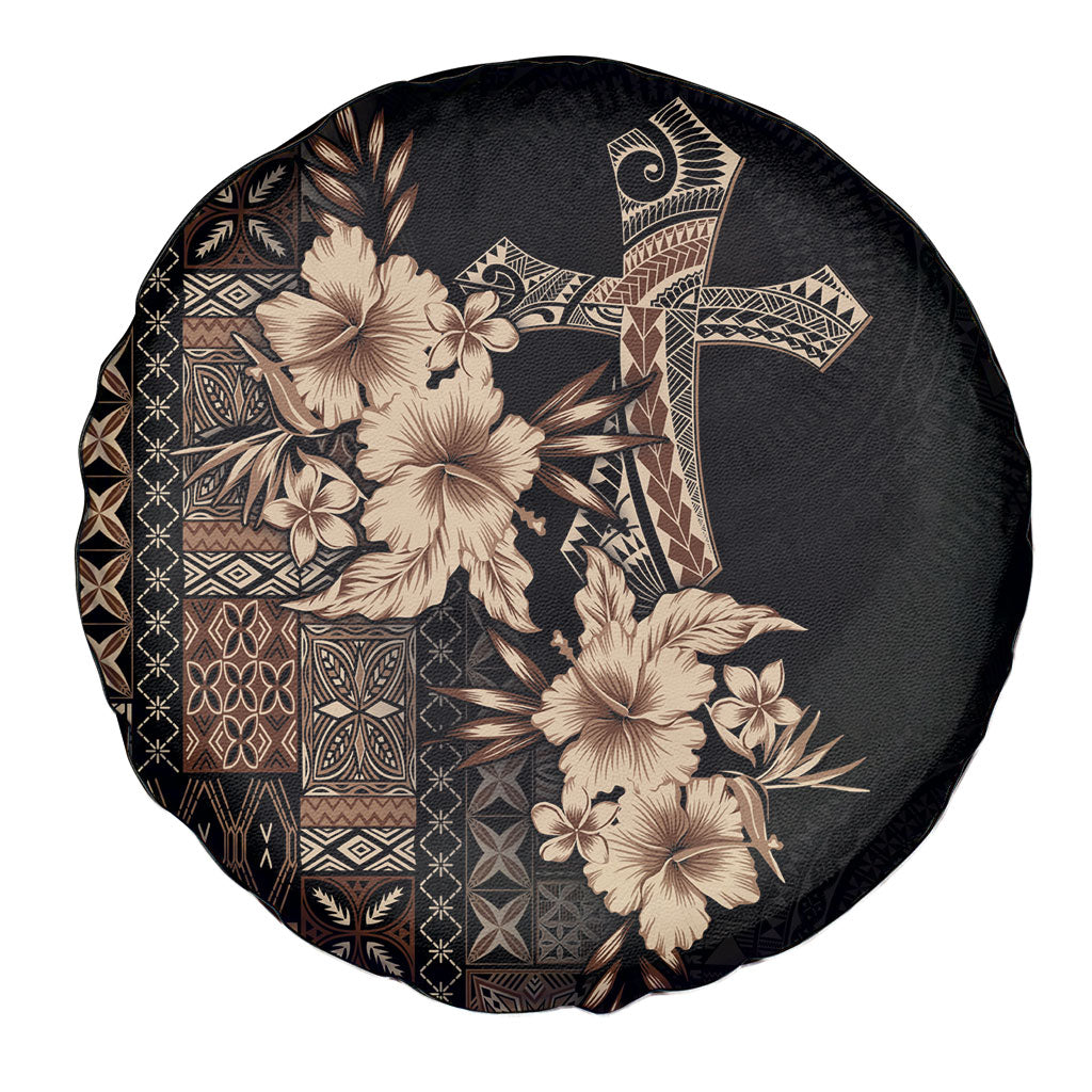 Samoa AIGA Mamanu Siapo Malu Motifs Spare Tire Cover Black Ver