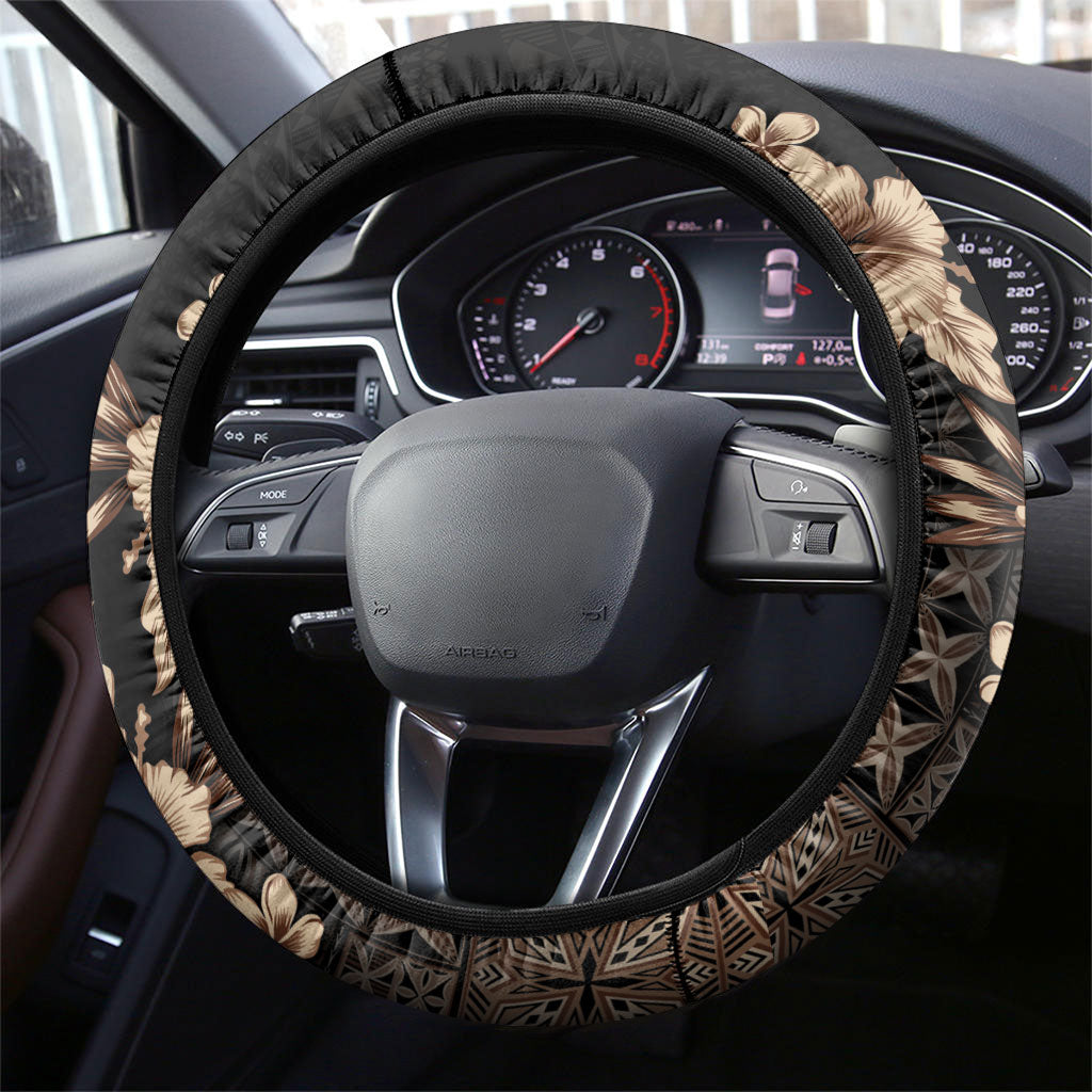 Samoa AIGA Mamanu Siapo Malu Motifs Steering Wheel Cover Black Ver