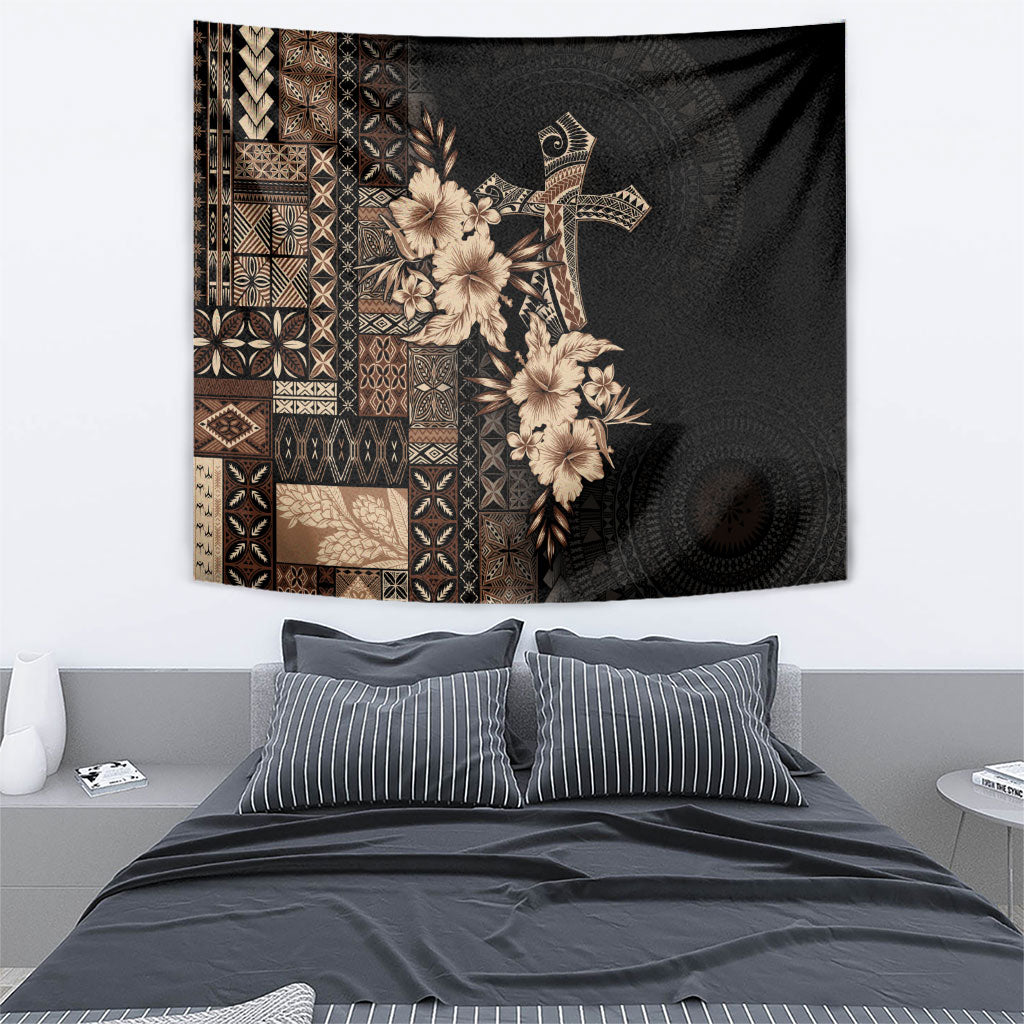 Samoa AIGA Mamanu Siapo Malu Motifs Tapestry Black Ver