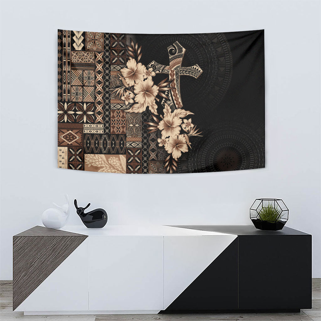 Samoa AIGA Mamanu Siapo Malu Motifs Tapestry Black Ver