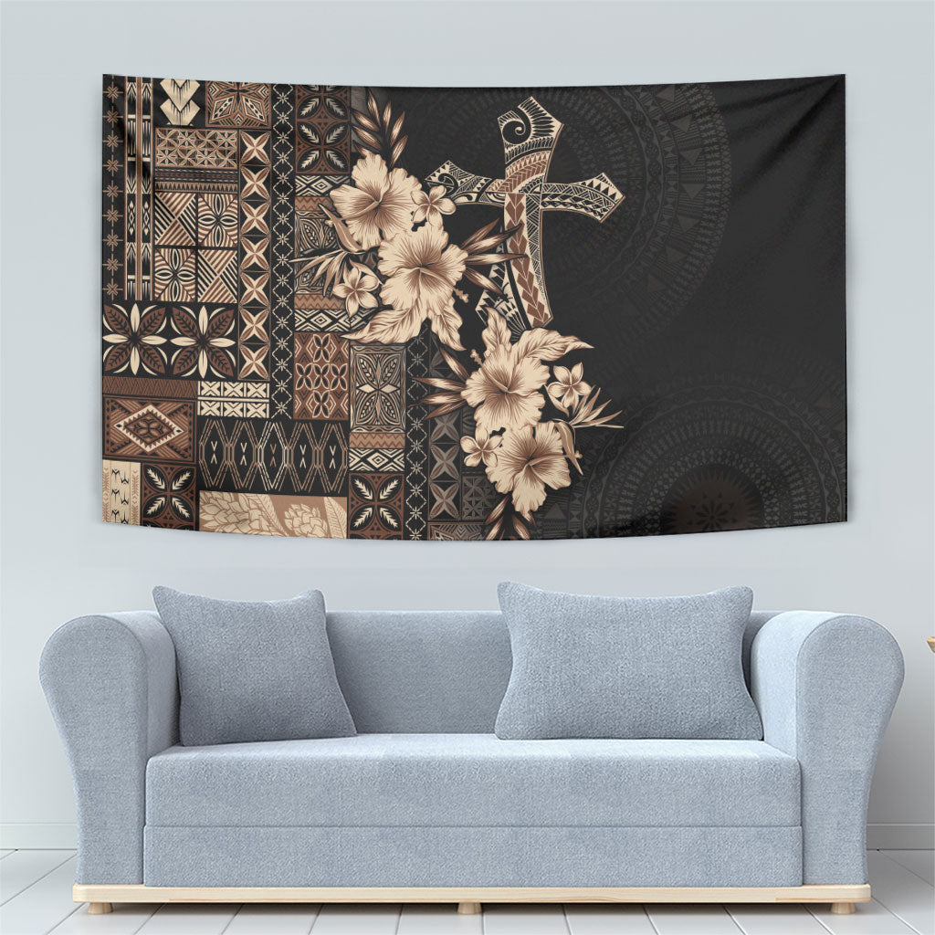 Samoa AIGA Mamanu Siapo Malu Motifs Tapestry Black Ver