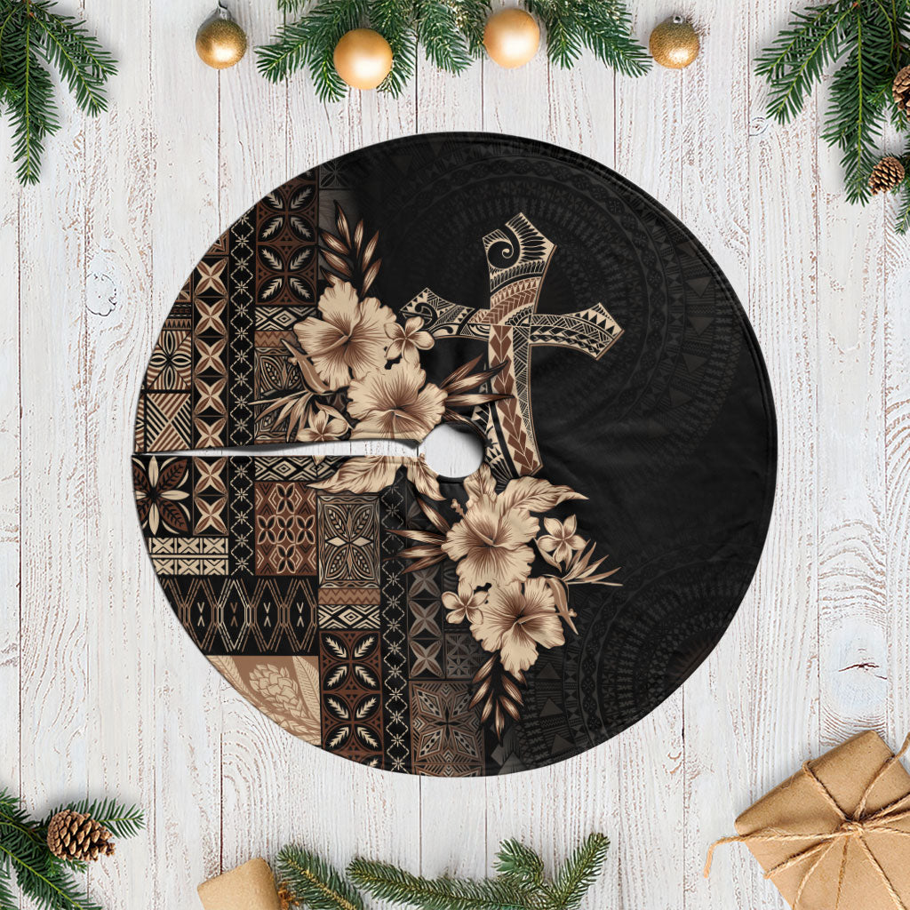 Samoa AIGA Mamanu Siapo Malu Motifs Tree Skirt Black Ver