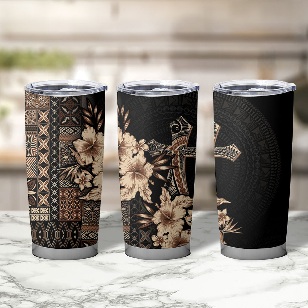 Samoa AIGA Mamanu Siapo Malu Motifs Tumbler Cup Black Ver