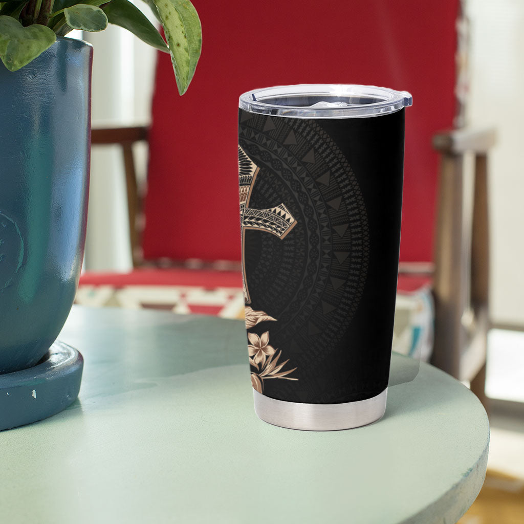 Samoa AIGA Mamanu Siapo Malu Motifs Tumbler Cup Black Ver
