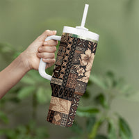 Samoa AIGA Mamanu Siapo Malu Motifs Tumbler With Handle Black Ver