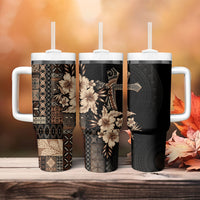 Samoa AIGA Mamanu Siapo Malu Motifs Tumbler With Handle Black Ver