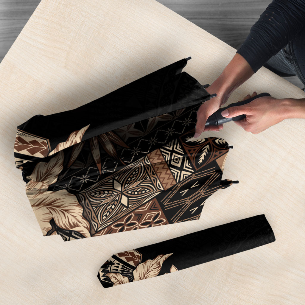 Samoa AIGA Mamanu Siapo Malu Motifs Umbrella Black Ver