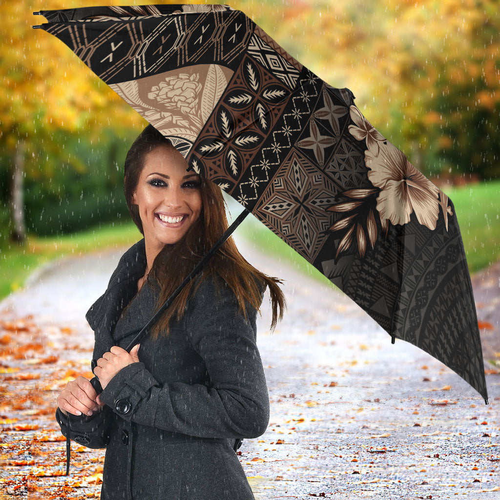 Samoa AIGA Mamanu Siapo Malu Motifs Umbrella Black Ver
