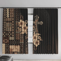 Samoa AIGA Mamanu Siapo Malu Motifs Window Curtain Black Ver