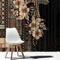 Samoa AIGA Mamanu Siapo Malu Motifs Window Curtain Black Ver