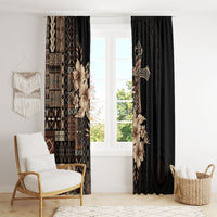Samoa AIGA Mamanu Siapo Malu Motifs Window Curtain Black Ver