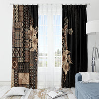 Samoa AIGA Mamanu Siapo Malu Motifs Window Curtain Black Ver